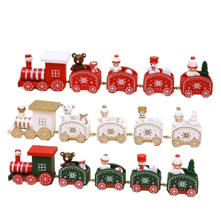 Wooden Christmas Train Ornament – Holiday Tree Decoration for Mantel & Home